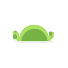 green snail on a white background