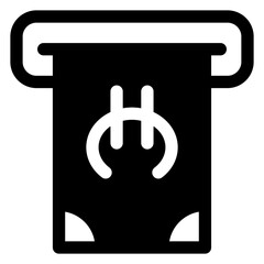 atm glyph icon vector illustration  isolated on white background