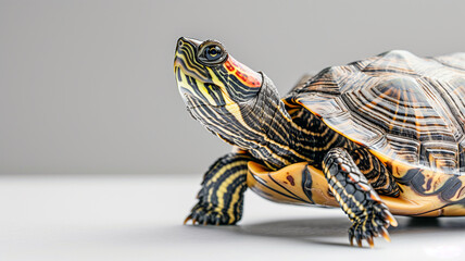 A turtle’s vibrant shell patterns are showcased. The close-up reveals nature’s intricate artistry.