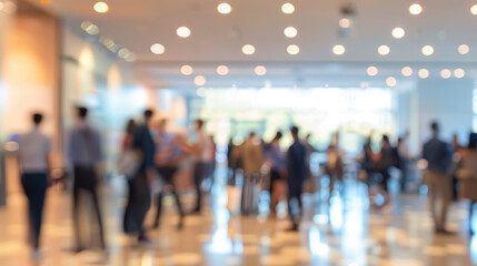 Blurred Image of Networking and Discussions in Conference Room