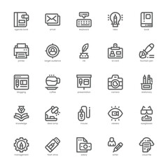Copywriting icon pack for your website, mobile, presentation, and logo design. Copywriting icon outline design. Vector graphics illustration and editable stroke.