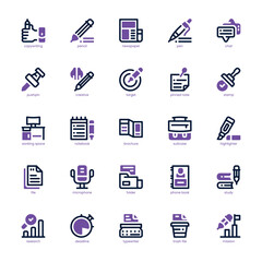Copywriting icon pack for your website, mobile, presentation, and logo design. Copywriting icon dual tone design. Vector graphics illustration and editable stroke.
