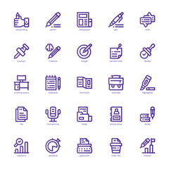 Copywriting icon pack for your website, mobile, presentation, and logo design. Copywriting icon basic line gradient design. Vector graphics illustration and editable stroke.