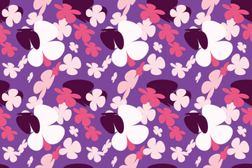 Bouquet Spring Flowers Pattern Vintage 70s Style Flower Background Illustration. Colorful Pastel Color Groovy Artwork Bundle, Y2k Nature Backgrounds With Spring Plants.