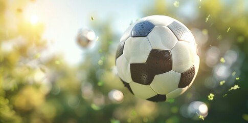 Fototapeta premium Many footballs for different sports flying on white background