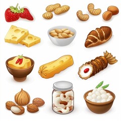Illustrated Food Items Collection