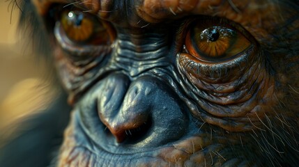 Emotional Expression of a Chimpanzee | Intense Moment Captured in Photo, Emotional Expression of a Chimpanzee | Intense Moment Captured i