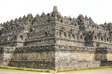 Fototapeta premium Borobudur is a Mahayana Buddhist temple in Magelang Regency. It is the world's largest Buddhist temple. The temple consists of nine stacked platforms, six square and three circular, central dome.