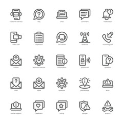 Call Center Service icon pack for your website, mobile, presentation, and logo design. Call Center Service icon outline design. Vector graphics illustration and editable stroke.