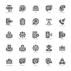 Call Center Service icon pack for your website, mobile, presentation, and logo design. Call Center Service icon glyph design. Vector graphics illustration and editable stroke.