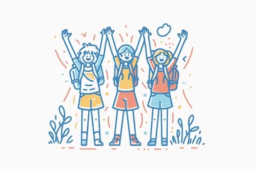 Obraz premium illustration of a kids on a white background