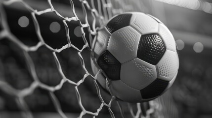 Fototapeta premium The soccer ball in net