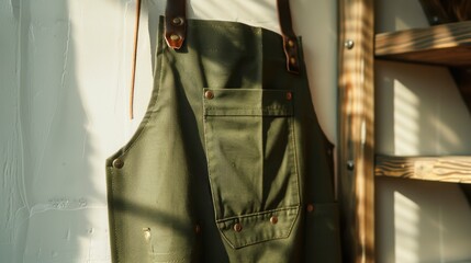 The green work apron