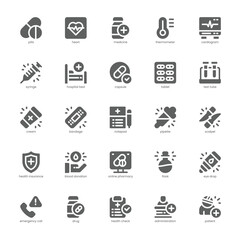 Hospital Element icon pack for your website, mobile, presentation, and logo design. Hospital Element icon glyph design. Vector graphics illustration and editable stroke.