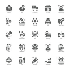 Hospital Element icon pack for your website, mobile, presentation, and logo design. Hospital Element icon glyph design. Vector graphics illustration and editable stroke.