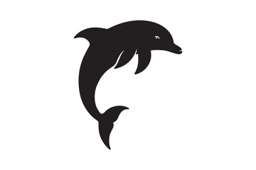 Fototapeta premium A vector silhouette of a dolphin.