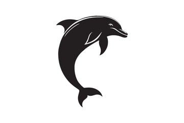 Obraz premium A vector silhouette of a dolphin.