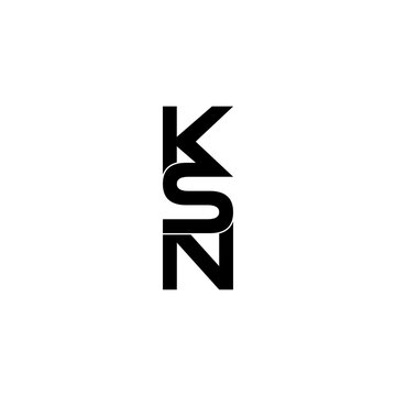 ksn lettering initial monogram logo design