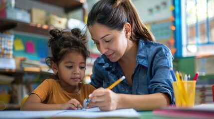 The teacher and young student