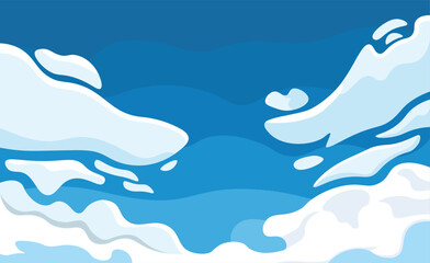 blue sky and cloud background landscape vector.