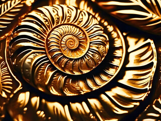 Gilded Fossils/ Unearth luxury from the past. Fossilized leaves or ammonites are intricately plated.