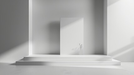 Fototapeta premium Minimalist Backgrounds Clean Layout: A 3D copy space background featuring a clean layout