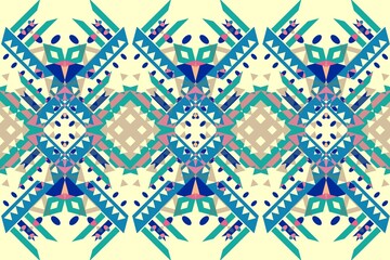 Ethnic seamless patterns with simple shapes. Tribal and ethnic fabrics. African, American, Mexican, Indian styles. Simple geometric pattern elements are best used in web design, textile printing.