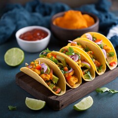 Indian Masala papad tacos made in the style of mexican taco