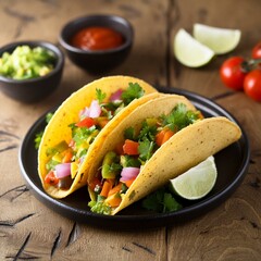 Indian Masala papad tacos made in the style of mexican taco