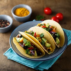 Indian Masala papad tacos made in the style of mexican taco
