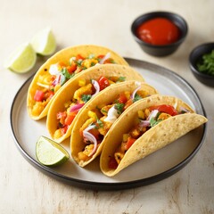 Indian Masala papad tacos made in the style of mexican taco