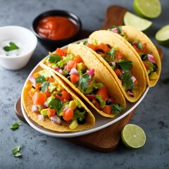 Indian Masala papad tacos made in the style of mexican taco