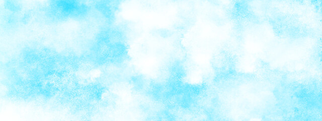 creative brush painted aquarelle light sky blue background, blurred and grainy Blue powder explosion, watercolor abstract grunge blue paper texture painting background, Natural and cloudy fresh sky.
