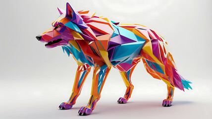 3d render of a colorful dog