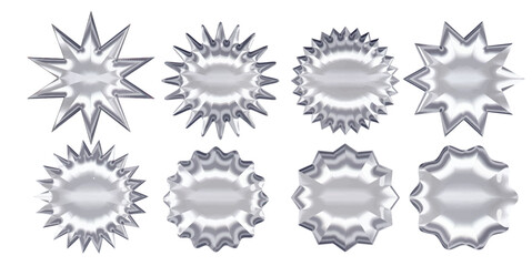 Set of a metallic stars isolated on white background. Vector illustration	