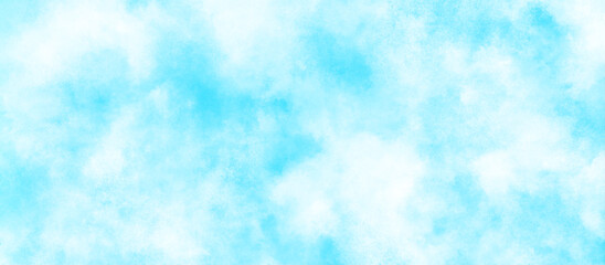 creative brush painted aquarelle light sky blue background, blurred and grainy Blue powder explosion, watercolor abstract grunge blue paper texture painting background, Natural and cloudy fresh sky.