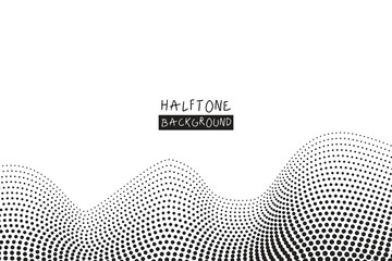 Black wavy halftone background vector