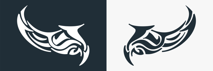 Obraz premium tribal tatoo wings background african art and patterns