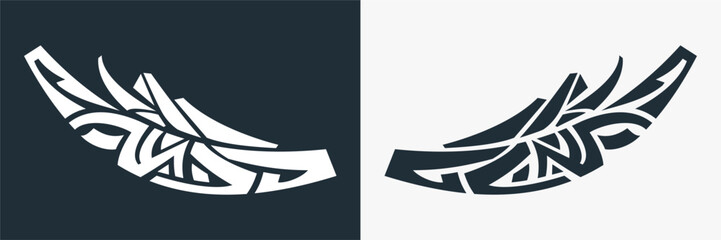 tribal tatoo mecha wings background