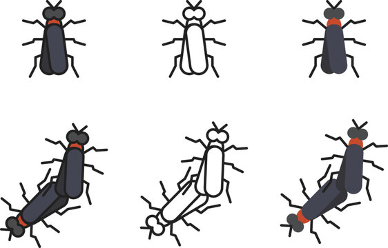 Lovebug Plecia Nearcteca vector icon illustration