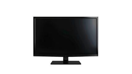 Isolated modern black flat screen television on a white background. Perfect for advertisements, digital marketing, and tech-related projects.