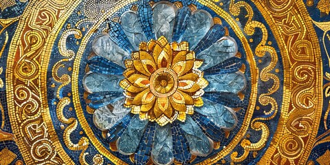 Fototapeta premium Ornate Islamic Ceramic Plate with Luxurious Detail