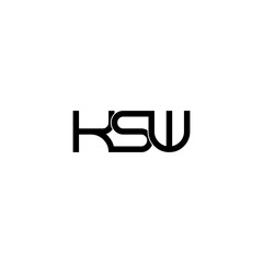 ksw initial letter monogram logo design
