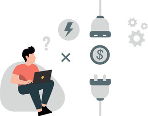 A boy is working on payment gateway.