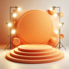 Orange Product Photo Podium: Vibrant and Captivating