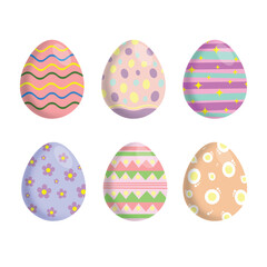 Colorful retro decorative easter eggs collection