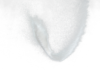 Million of white sand explosion, Photo image of falling down shower snow, heavy snows storm flying. Freeze shot on black background isolated overlay. Tiny Fine Salt sands as particle science