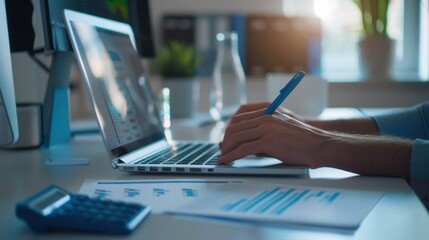 The person working on laptop