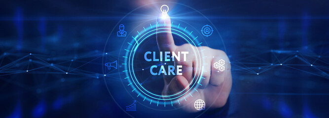 Customer Care Center. Client. Business, Technology, Internet and network concept.