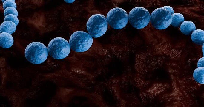 Necrotizing fasciitis,Flesh eating bacteria,Streptococcus,Staphylococcus,Skin diseases,Bacterial epidemic,3D rendering